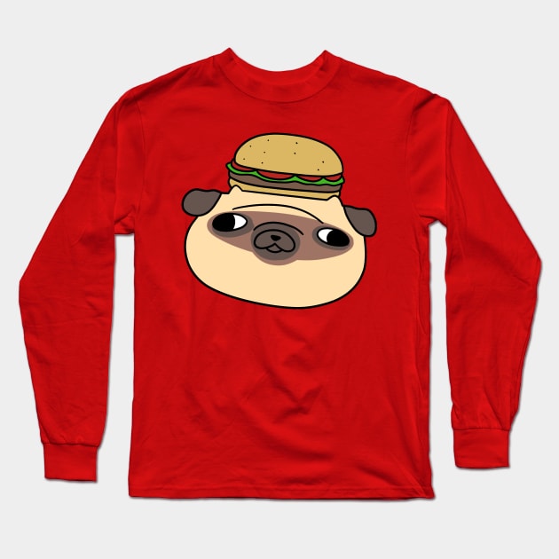 Hamburger Pug Face Long Sleeve T-Shirt by saradaboru